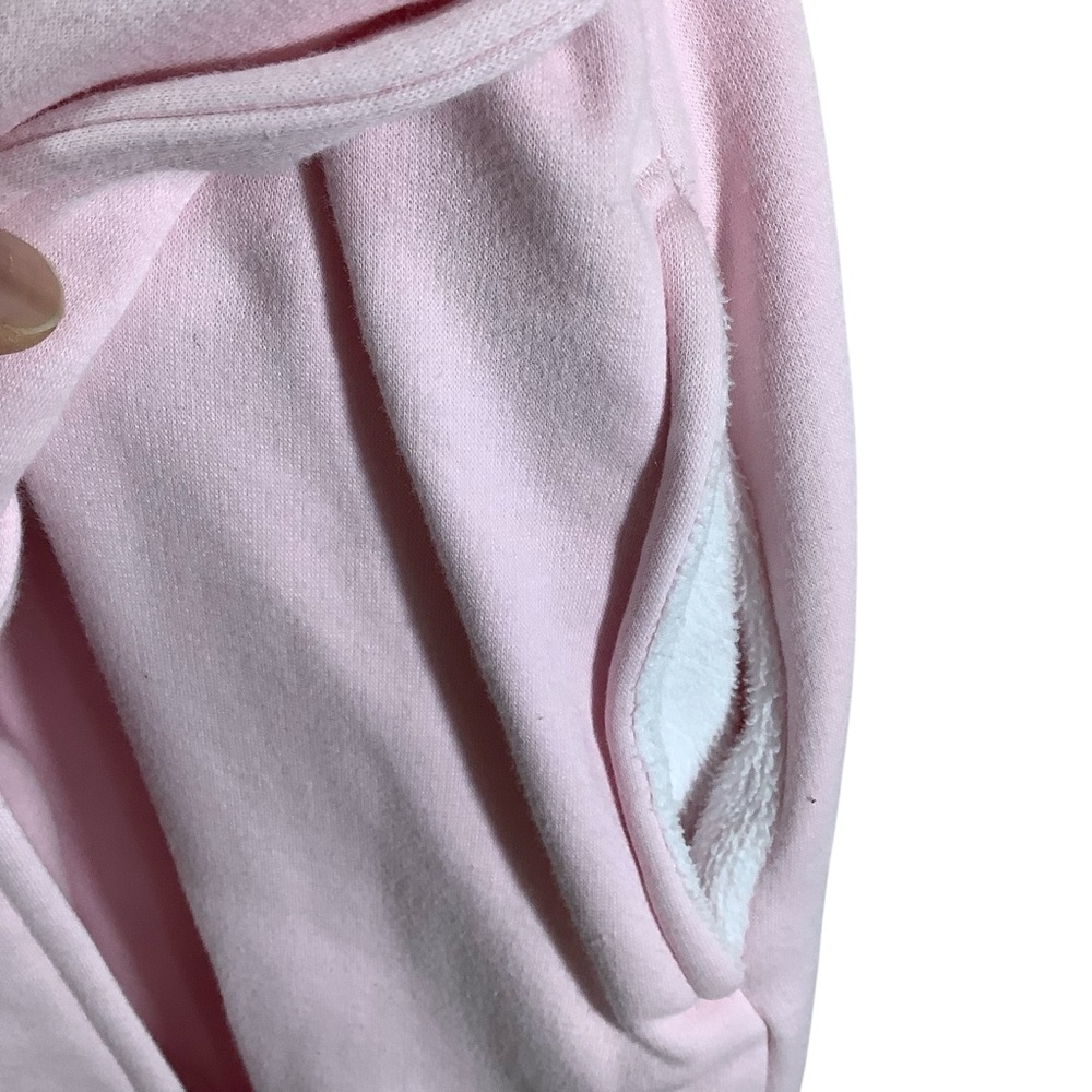 UGG Soft Pink Fleece Lounge Robe with White Trim - Picture 4 of 6